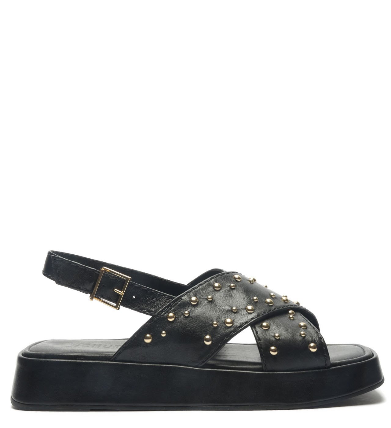 Sandália Rasteira Slide Matelassê Tachas Bege | Schutz